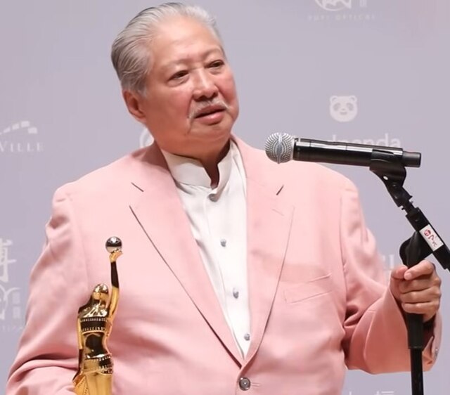 Hung at the press conference of the 42nd Hong Kong Film Awards after receiving his Hong Kong Film Award for Lifetime Achievement at the Hong Kong Cult