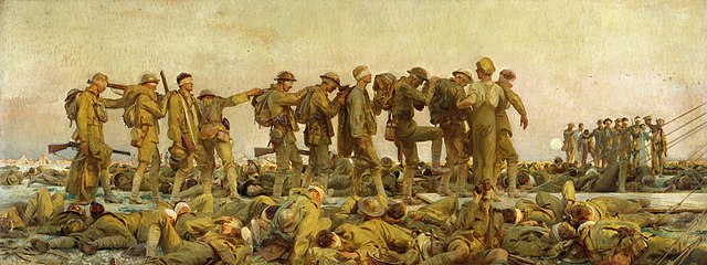 John Singer Sargent's iconic World War I painting: Gassed, showing blind casualties on a battlefield after a mustard gas attack