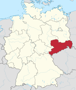 Lokasi Saxony di Jerman.