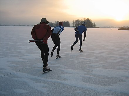 Open ice skating in the Netherlands