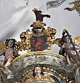 Orgelprospekt (Skulpturen von Johann Georg Prestel), Wappen des Stifts Schussenried