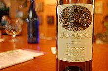 A North Carolina wine made from the Scuppernong grape. Scuppernog wine from Duplin Winery.jpg