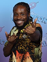 Shameik Moore, Best Voice Performance winner Shameik Moore Photo Op GalaxyCon Raleigh 2023.jpg