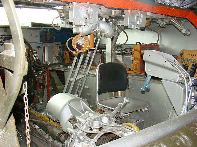Cutaway Sherman showing transmission and driver's seat
