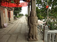 The bridge's main roadway passes by Shuixin Pavilion