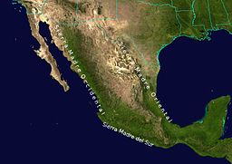 Läge i östra Mexiko (se text)