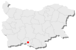 Karte von Bulgarien, Position von Smoljan hervorgehoben
