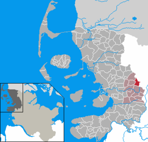 Poziția Sollwitt pe harta districtului Nordfriesland