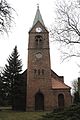 Deutsch: Baudenkmal Kirche mit Kirchmauer in Steinhöfel-Buchholz, Nummer 09115203. English: Cultural monument church with church wall in Steinhöfel-Behlendorf, number 09115203.