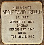Stumbling block for Adolf David Freund (Heidelberg) .jpg