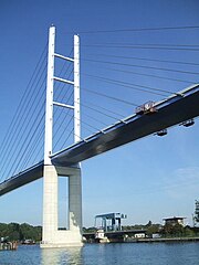 Rügen Bridge, Germany's largest bridge, connects Stralsund with Rügen Island