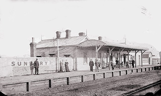 Sunbury station was opened in February 1859 as part of the rail line to Bendigo.