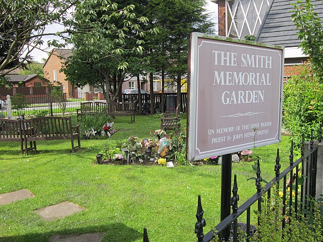 The Smith Memorial Garden, commemorating the first parish priest