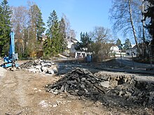 Tjernsrud station in a demolished state, April 2009. Tjernsrud demolished.jpg