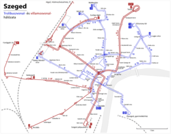 Tramway and trolleybus map of Szeged hu.png