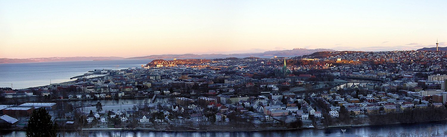 A panorama of Trondheim, Trondheim Fjord and surrounding areas