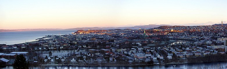 Panoramic view of Trondheim from Byåsen