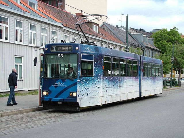 A tram car at St. Olav's Gate on the Gråkallbanen