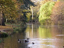 A view of the upper lake in Valentines Park Valentines Park - upper lake - geograph.org.uk - 477177.jpg