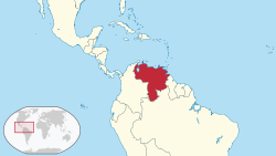 Situo de Venezuelo en ĝia regiono.