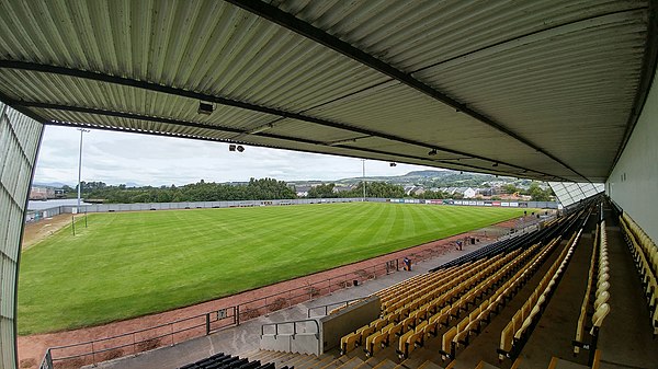 View from the stand at the Dumbarton Football Stadium