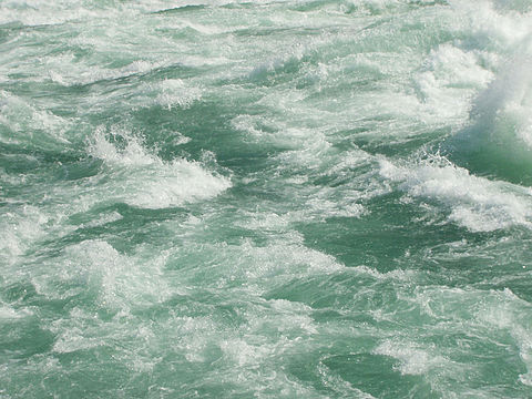 Violent water below Niagara Falls