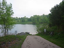 Wazee Lake near Black River Falls, Wisconsin is a former iron mining quarry now used for scuba diving and other uses. Wazee 007.jpg