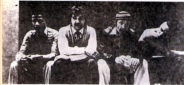 Weather Report in Argentina. L to R: Shorter, Erskine, Zawinul, and Pastorius