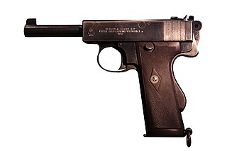 <span class="mw-page-title-main">Webley Self-Loading Pistol</span> Type of semi-automatic pistol