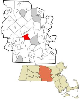 Worcester County Massachusetts incorporated and unincorporated areas Paxton highlighted.svg