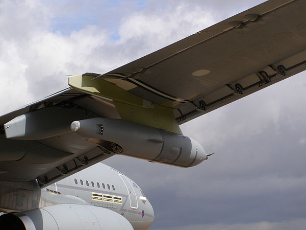 Starboard refuelling pod on a Royal Air Force (RAF) Voyager