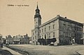 Marktplatz und Rathaus auf einer Postkarte um 1900