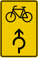 Zeichen 442-33 Vorwegweiser, für Fahrräder, im Kreisverkehr geradeaus