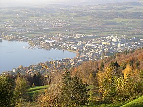 View from Zugerberg to Zug