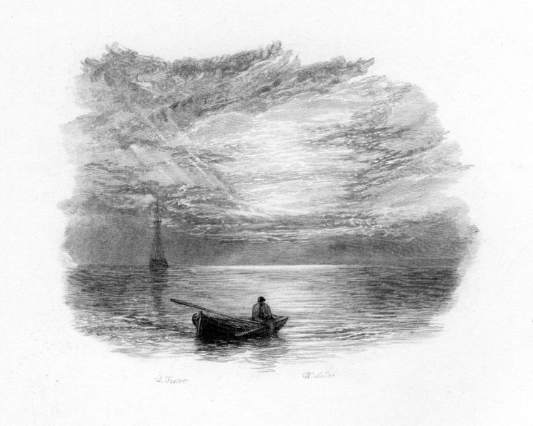 File:'Look how the golden ocean shines above' engraving by William Miller after Birket Foster.jpg