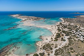 Elafonísi Island v pozadí.