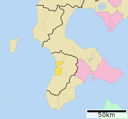 Esahis läge i Hiyama subprefektur.
