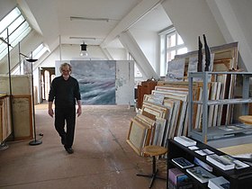 Ingo Kühl in zijn atelier, 2015.