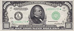 Series 1934 $1,000 bill, Obverse, with Grover Cleveland