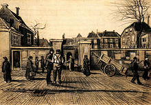 Kortenbos: The (back-) entrance of the City Bank of Loans at the Korte Lombardstraat (Vincent van Gogh, 1882) 1882, Ingang van de Stadsbank van Lening te Den Haag. Vincent van Gogh.jpg