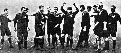 The 1905 Originals during the "haka".