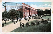 Hand colored postcard of Camp Crane, 1918 1918 - Camp Crane Postcard with Grandstand.jpg
