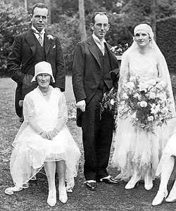 Two men wearing morning coats at a wedding. 1929 1929wedding.jpg