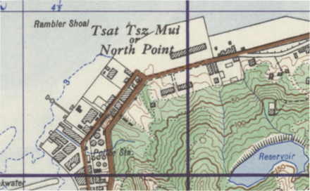 1945 map featuring Tsat Tsz Mui.