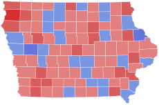 1954 Iowa gubernatorial election results map by county.svg