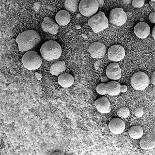 <span class="mw-page-title-main">Martian spherules</span> Small iron oxide spherules found on Mars