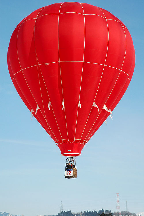 A free-flying hot air balloon