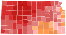 Primary results by county.
Map legend
.mw-parser-output .legend{page-break-inside:avoid;break-inside:avoid-column}.mw-parser-output .legend-color{display:inline-block;min-width:1.25em;height:1.25em;line-height:1.25;margin:1px 0;text-align:center;border:1px solid black;background-color:transparent;color:black}.mw-parser-output .legend-text{}
Moran--80-90%
Moran--70-80%
Moran--60-70%
Moran--50-60%
Moran--40-50%
Tiahrt--40-50%
Tiahrt--50-60%
Tiahrt--60-70% 2010 United States Senate election in Kansas Republican primary results map by county.svg