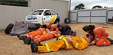 In 2011, CareFlight launched its MediSim trauma care workshops, designed for local emergency services personnel and volunteers. 2011 MediSim trauma care workshop.jpg