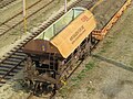 2017-09-28 Gravel wagon at train station Krems on the Danube seen from the parking garage